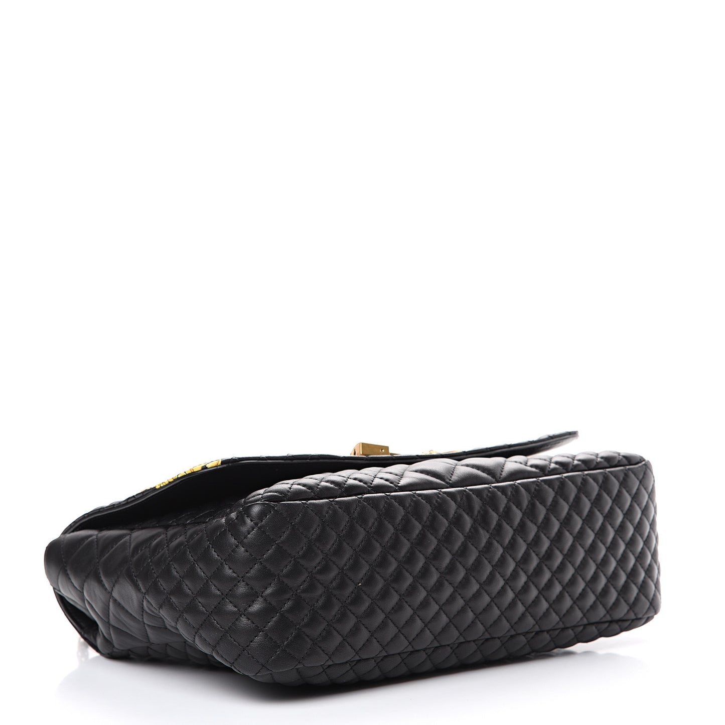 Nappa Quilted Barocco Print Icon Shoulder Bag Black