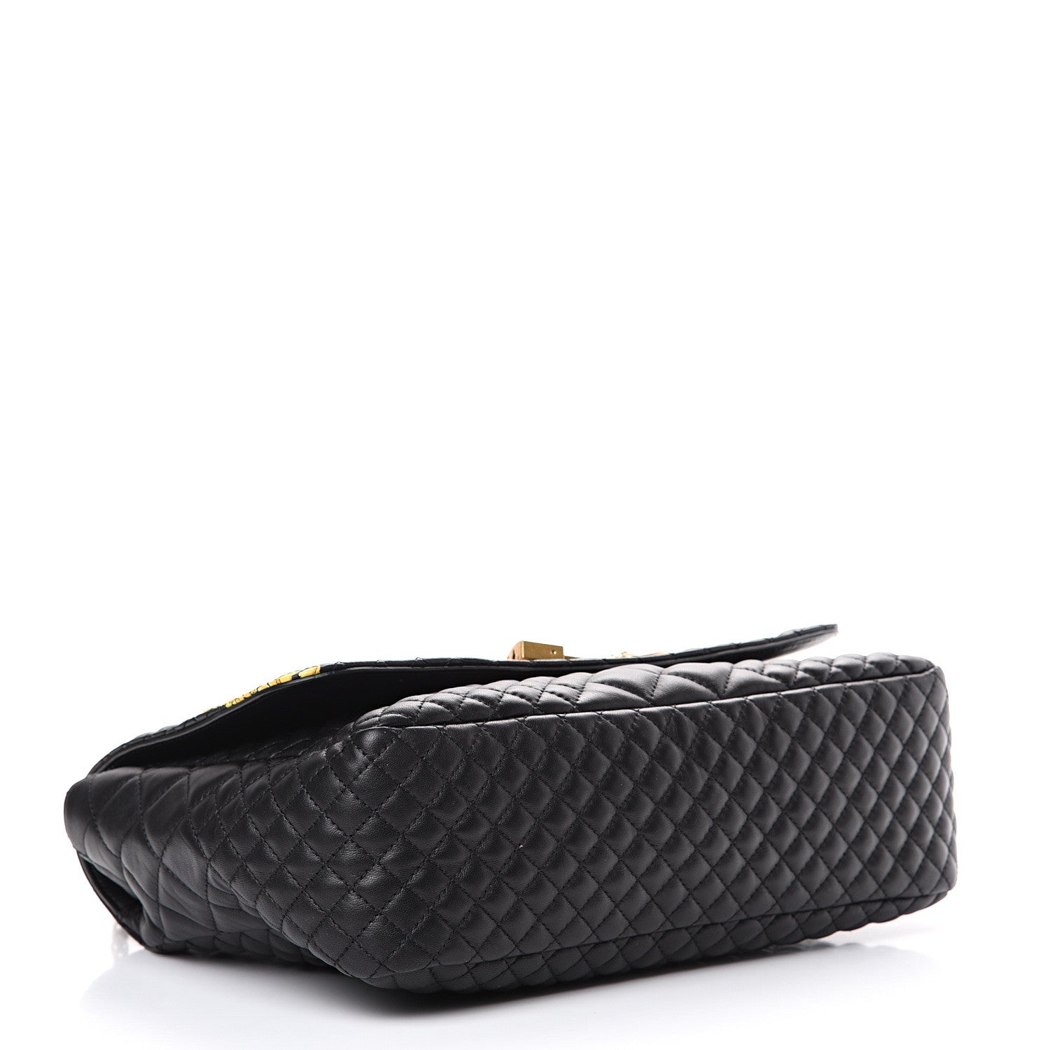 Versace Nappa Quilted Barocco Print Icon Shoulder Bag Black 3 of 9