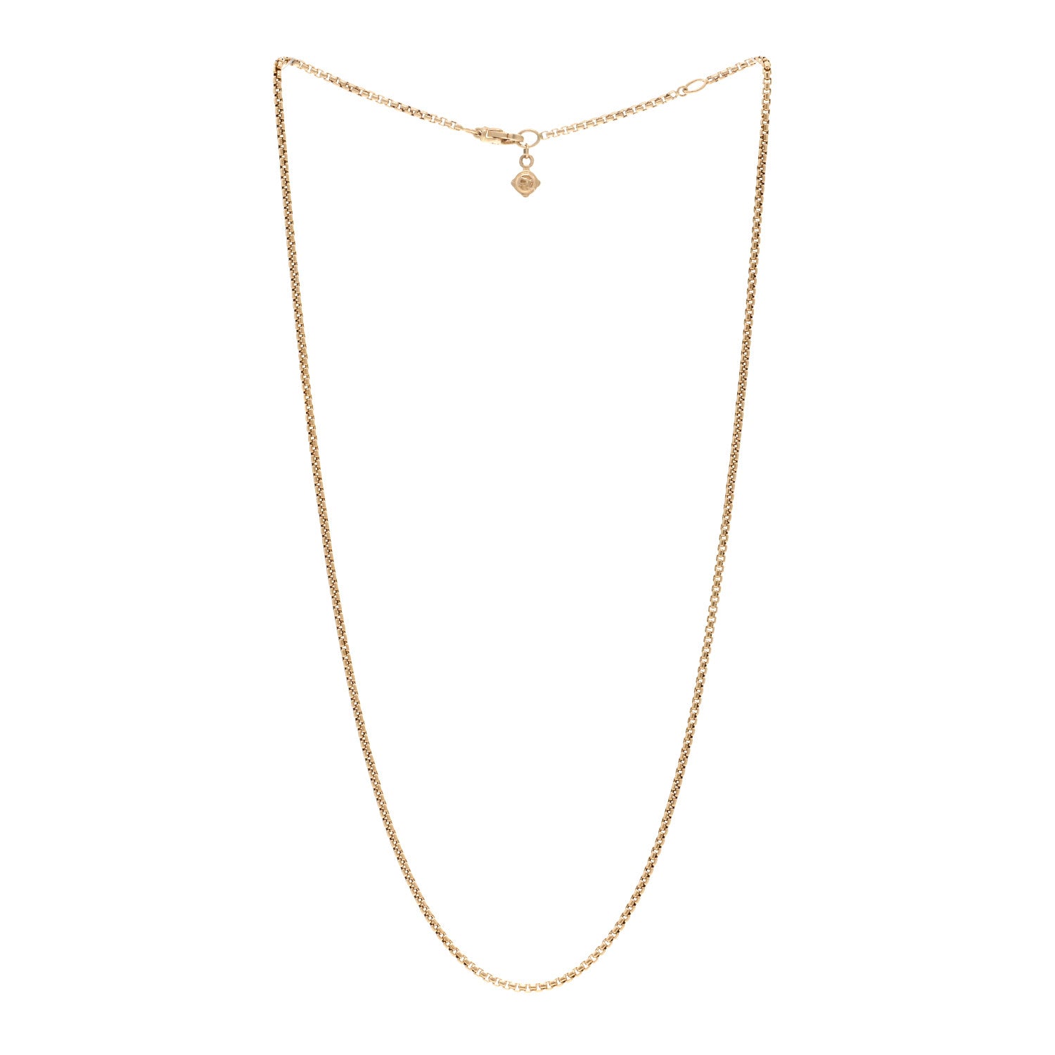 David Yurman 18K Yellow Gold 1.7mm Box Chain Necklace 3 of 4