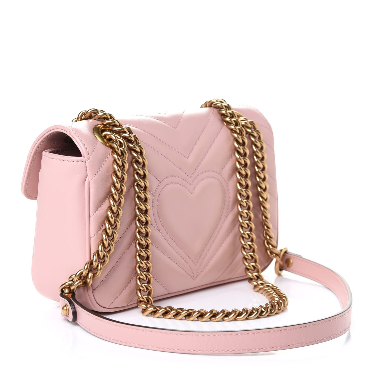 Calfskin Matelasse Mini GG Marmont Shoulder Bag Perfect Pink