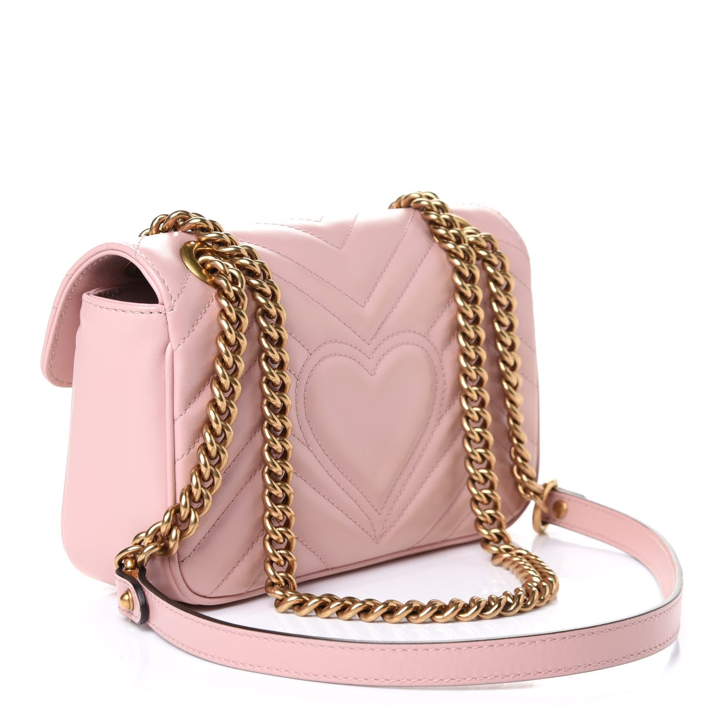 Gucci Calfskin Matelasse Mini GG Marmont Shoulder Bag Perfect Pink 3 of 5
