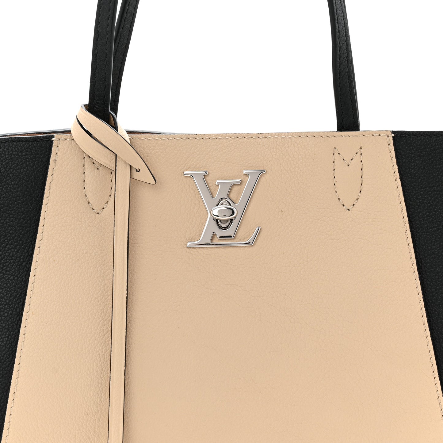 Calfskin Lockme Cabas Vanille Black