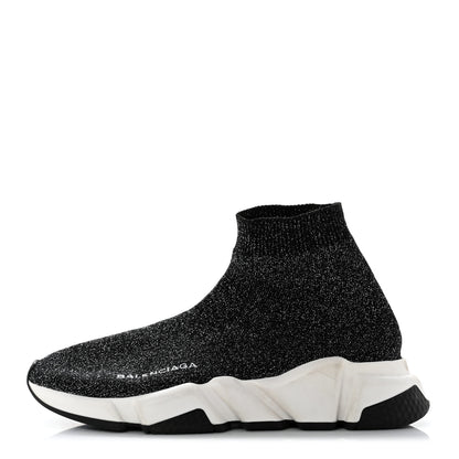 Balenciaga Laminated Knit Bi-Color Sole Womens Speed Sneakers 36 Black White 1 of 7