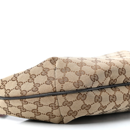 Gucci Monogram Web Medium Half Moon Hobo Dark Brown 8 of 10
