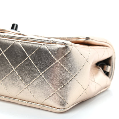 Chanel Metallic Lambskin Quilted Mini Rectangular Flap Gold Black 9 of 11
