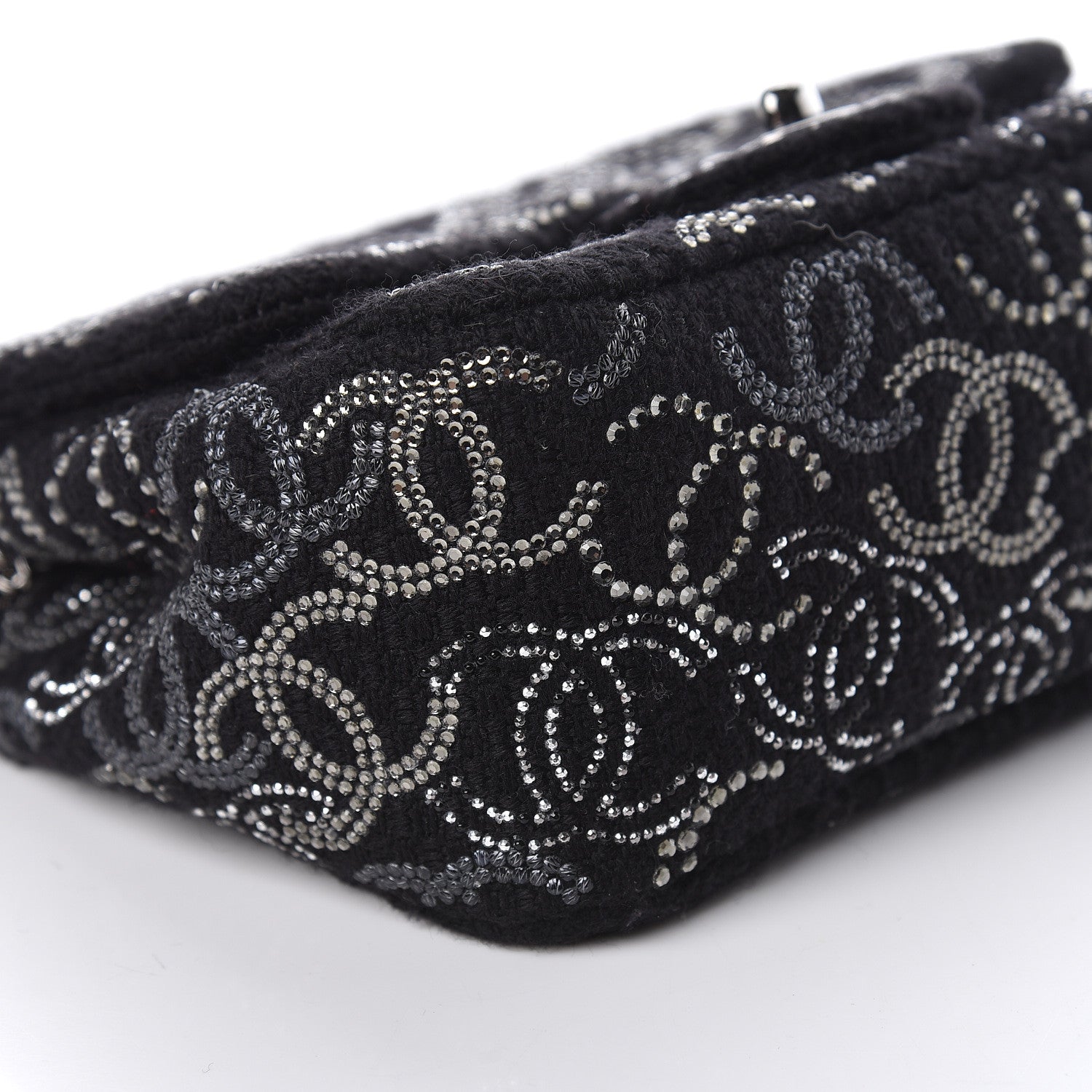 Chanel Tweed Strass Mini Pudong Flap Black 7 of 10