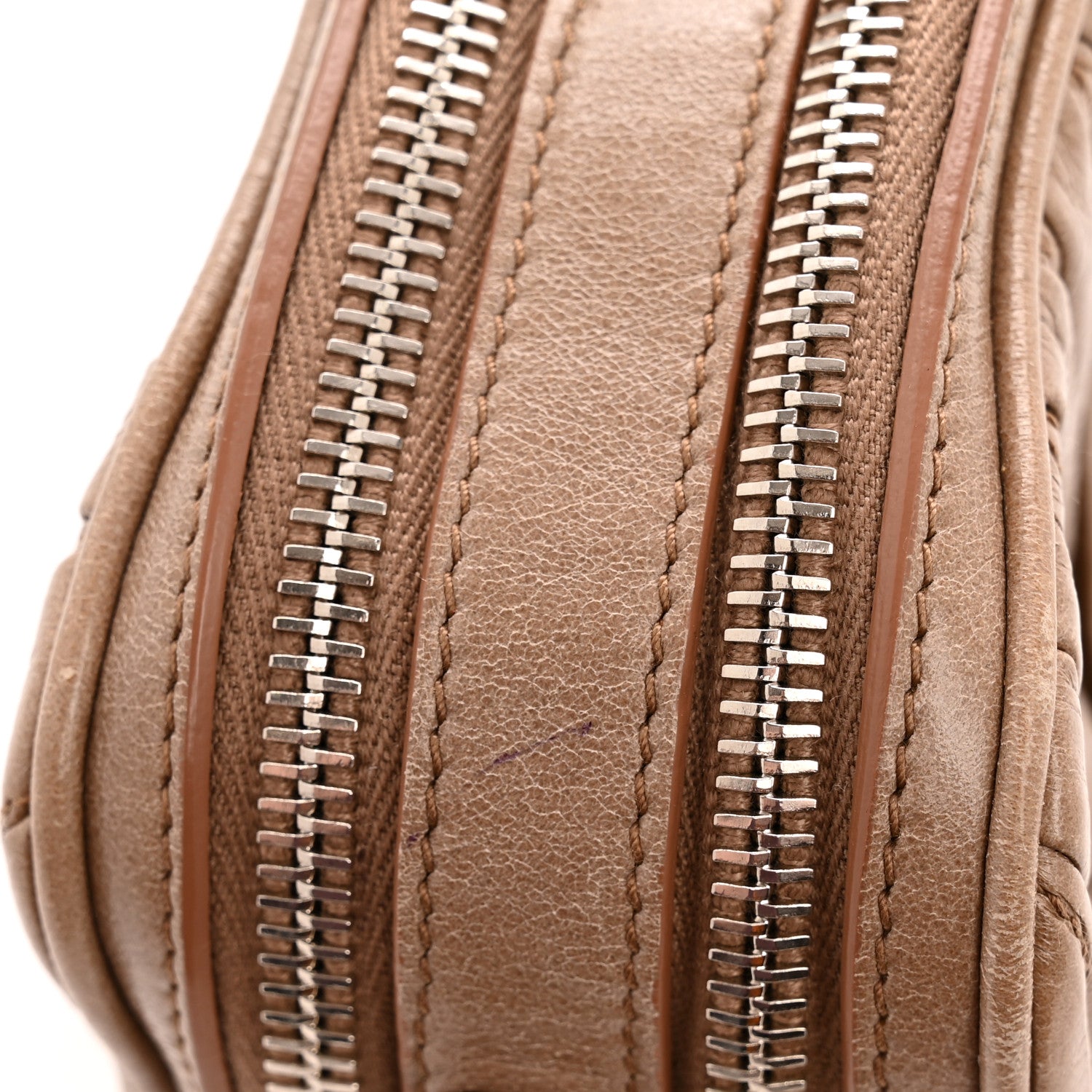 Miu Miu Vitello Lux Matelasse Double Zip Chain Crossbody Bag Cammeo 11 of 12
