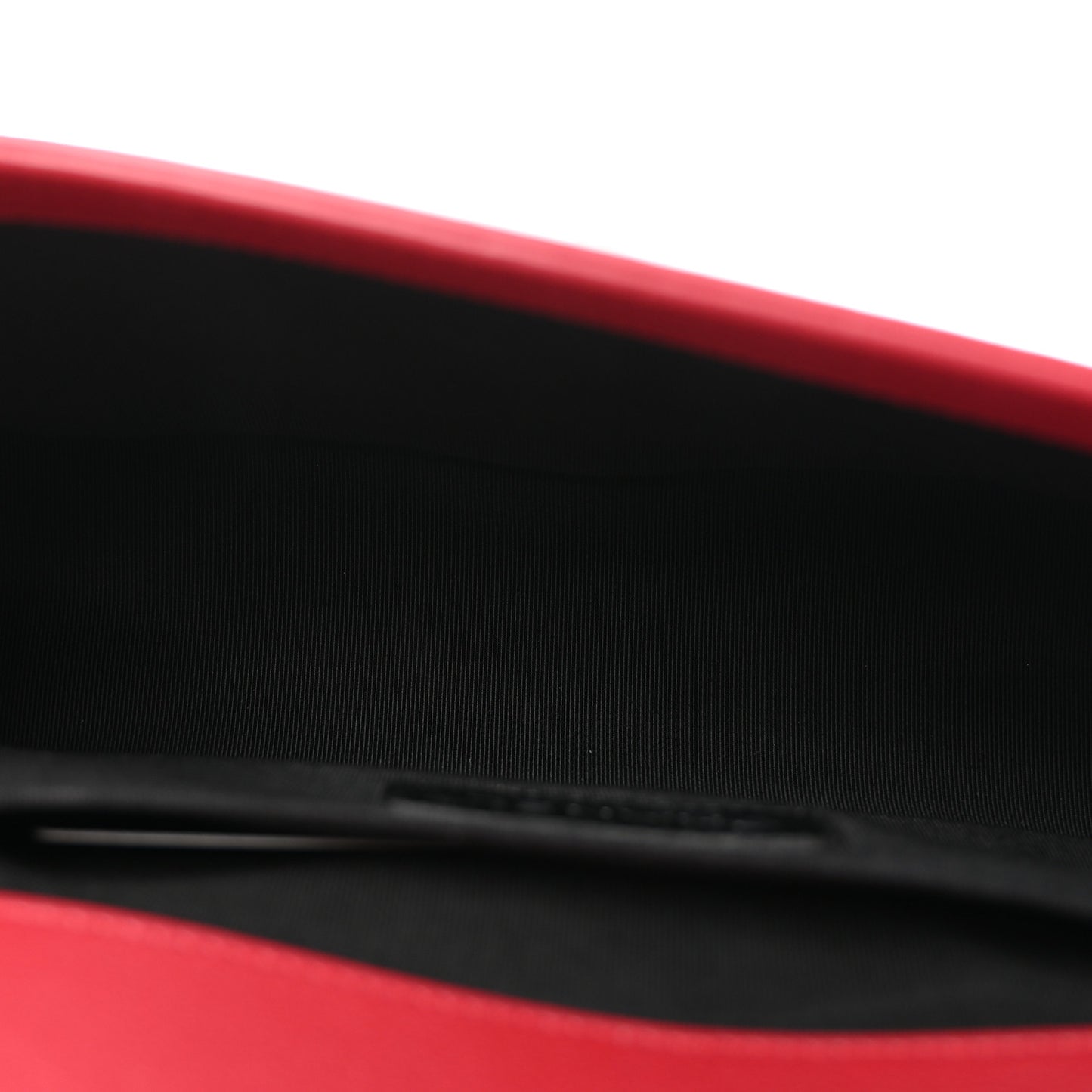 Patent Calfskin Quilted Medium Plexiglass Boy Flap Red