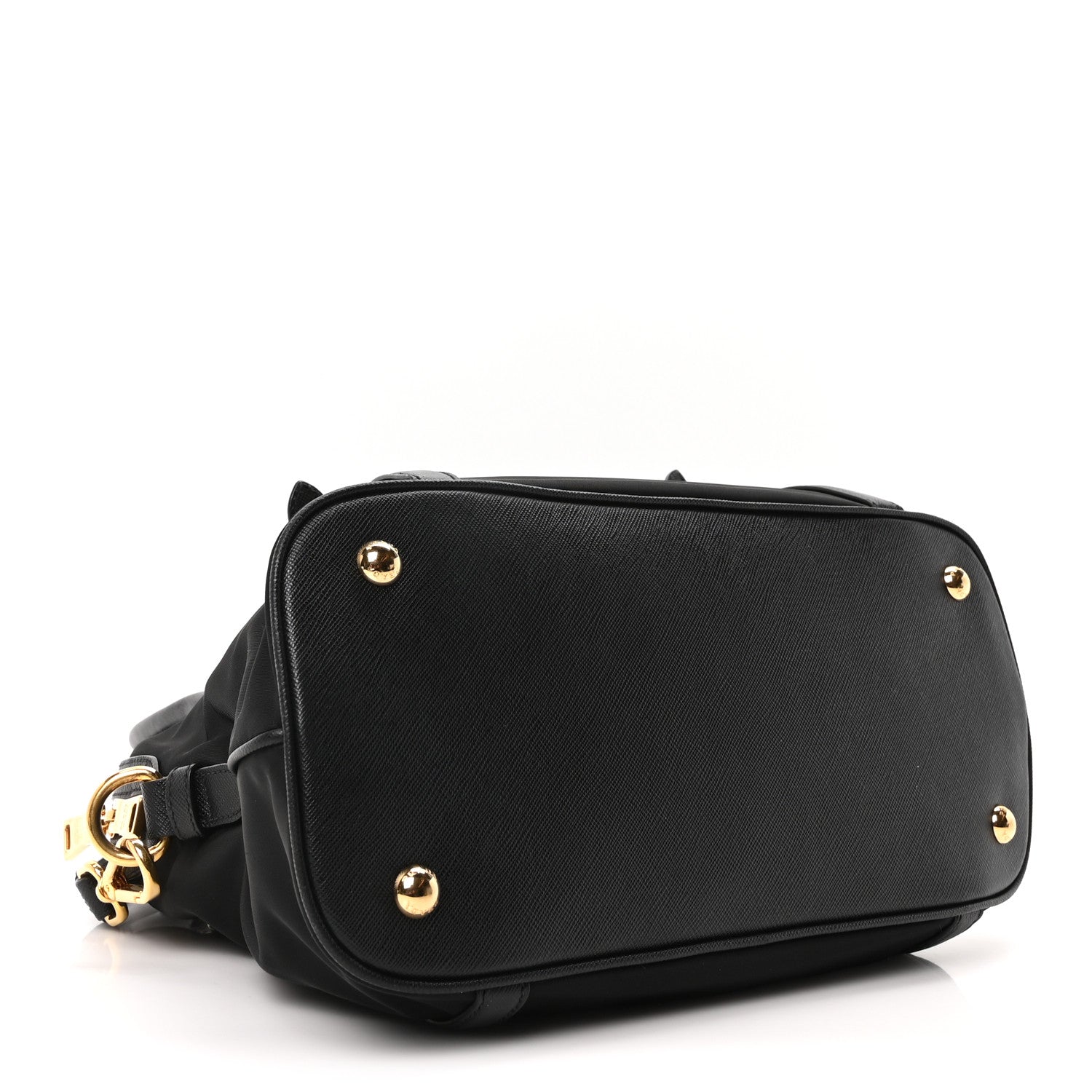 Prada Tessuto Nylon Saffiano Small Tote Black 4 of 9
