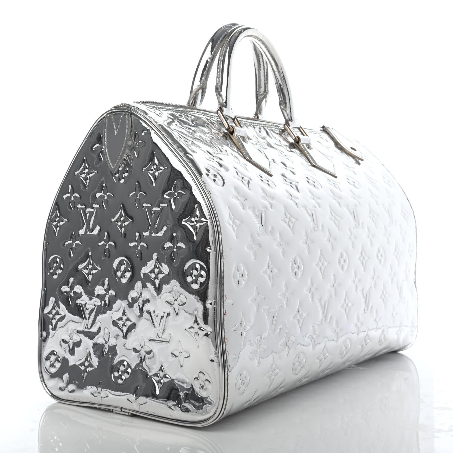Louis Vuitton Monogram Miroir Speedy 35 Silver 3 of 11