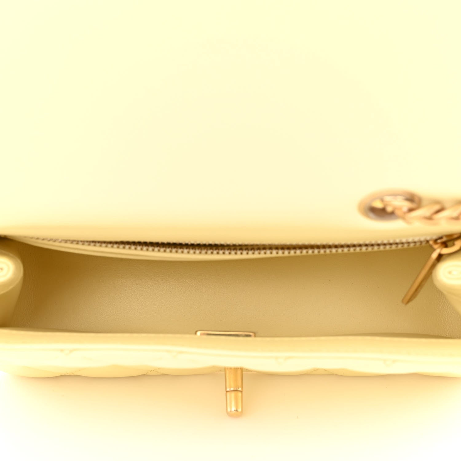 Chanel Lambskin Quilted Mini Rectangular Sweet Camellia Flap Yellow 5 of 10