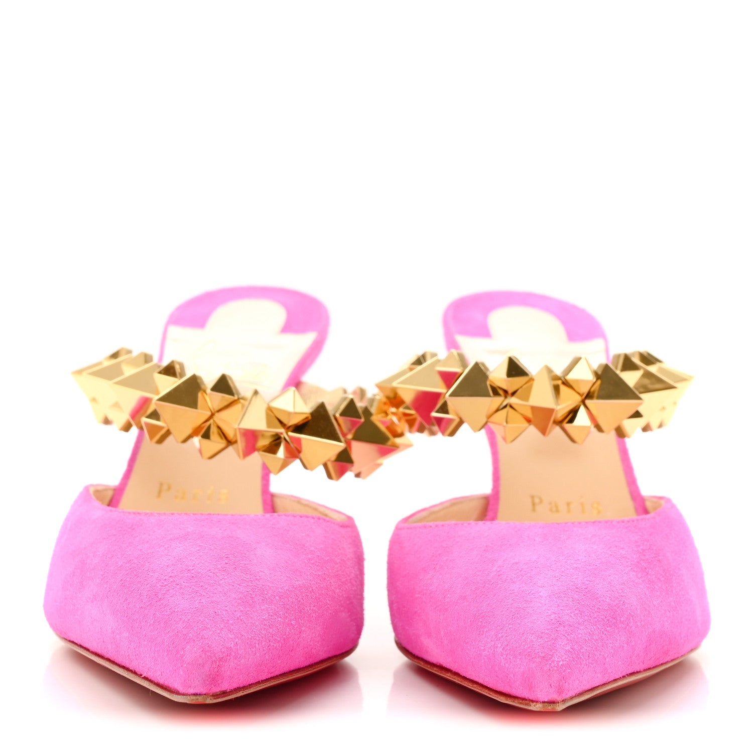 Christian Louboutin Veau Velours Specchio Planet Choc 80 Mule  36.5 Diva Pink 3 of 8