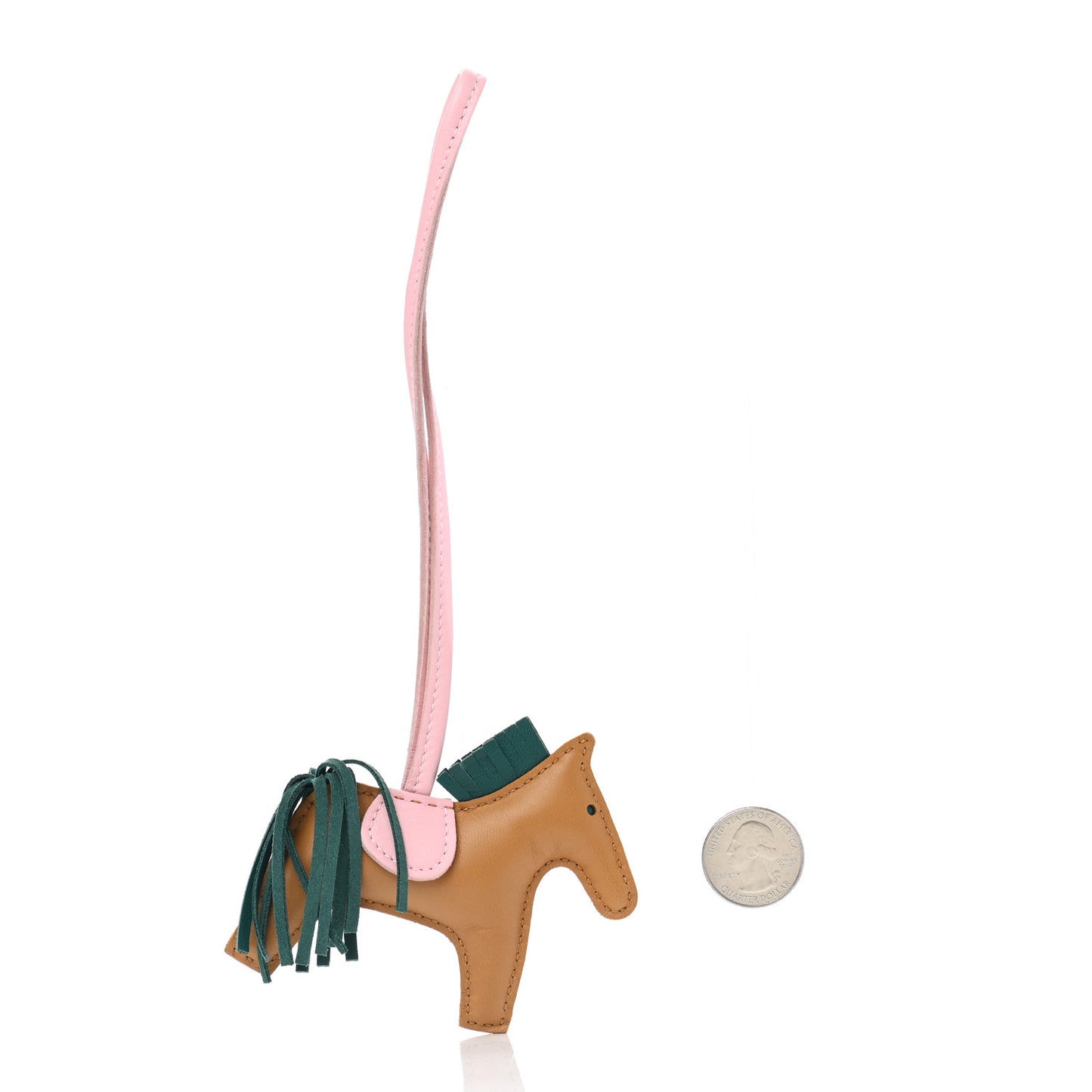 Milo Lambskin Grigri Rodeo Horse Bag Charm PM Sesame Malachite Rose Sakura