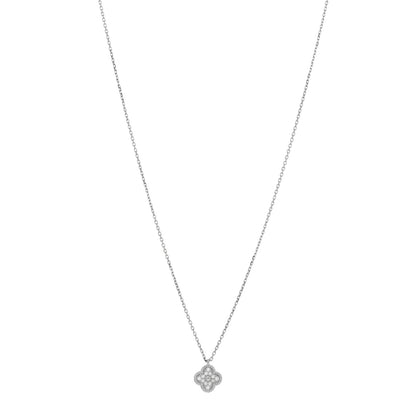 Van Cleef & Arpels 18K White Gold Diamond Sweet Alhambra Pendant Necklace 1 of 5
