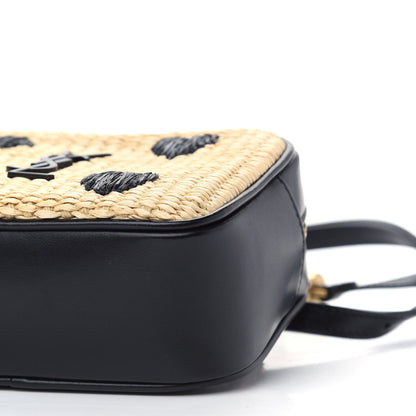 Saint Laurent Raffia Canvas Monogram Lou Heart Belt Bag Beige Black 9 of 9