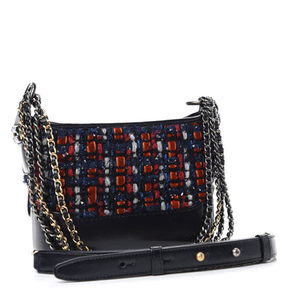 Chanel Tweed Calfskin Small Gabrielle Hobo Navy 3 of 10