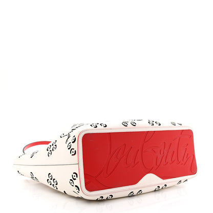 Christian Louboutin Calfskin Perforated Large Loubinthesky Cabarock Spikes Tote Snow 4 of 9