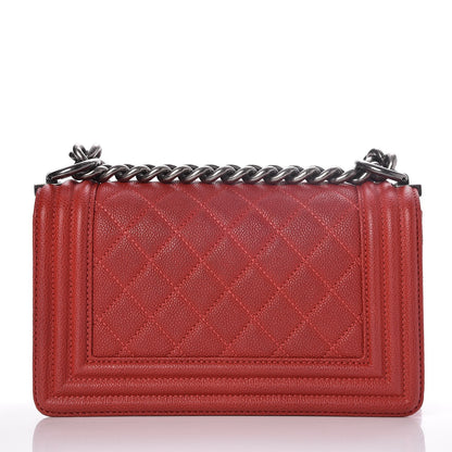 Chanel Caviar Quilted Small Boy Flap Red 4 of 8