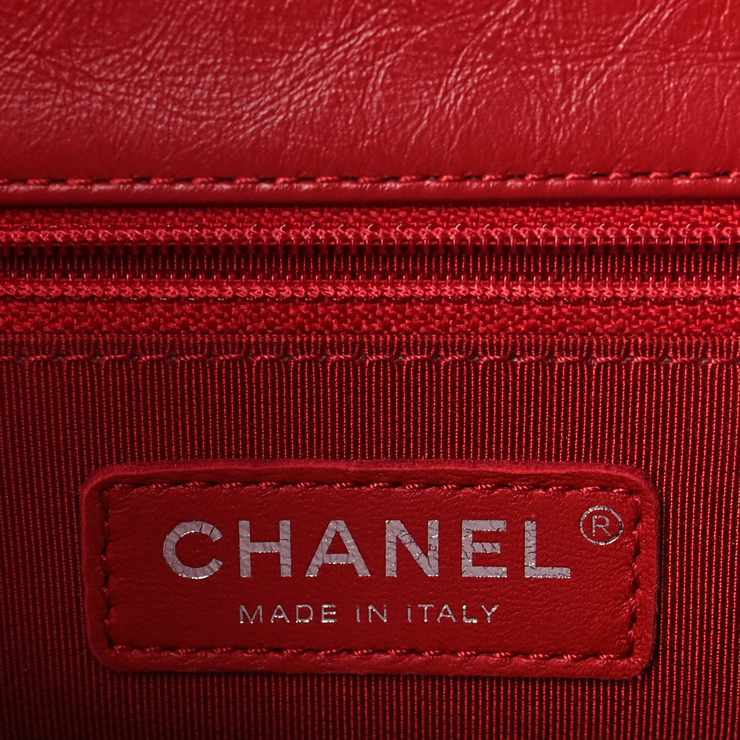 Chanel Crumpled Calfskin Medium Chain All Over Flap Red 6 of 9