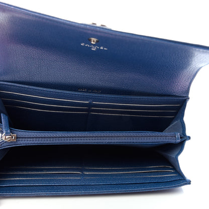 Chanel Goatskin Quilted Boy Flap Wallet Blue 5 of 7