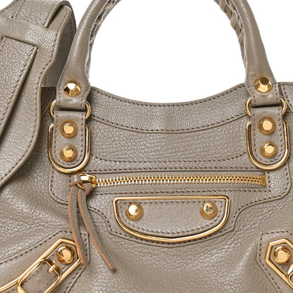 Balenciaga Chevre Gold Metallic Edge Hardware Mini City Gris Taupe 9 of 11