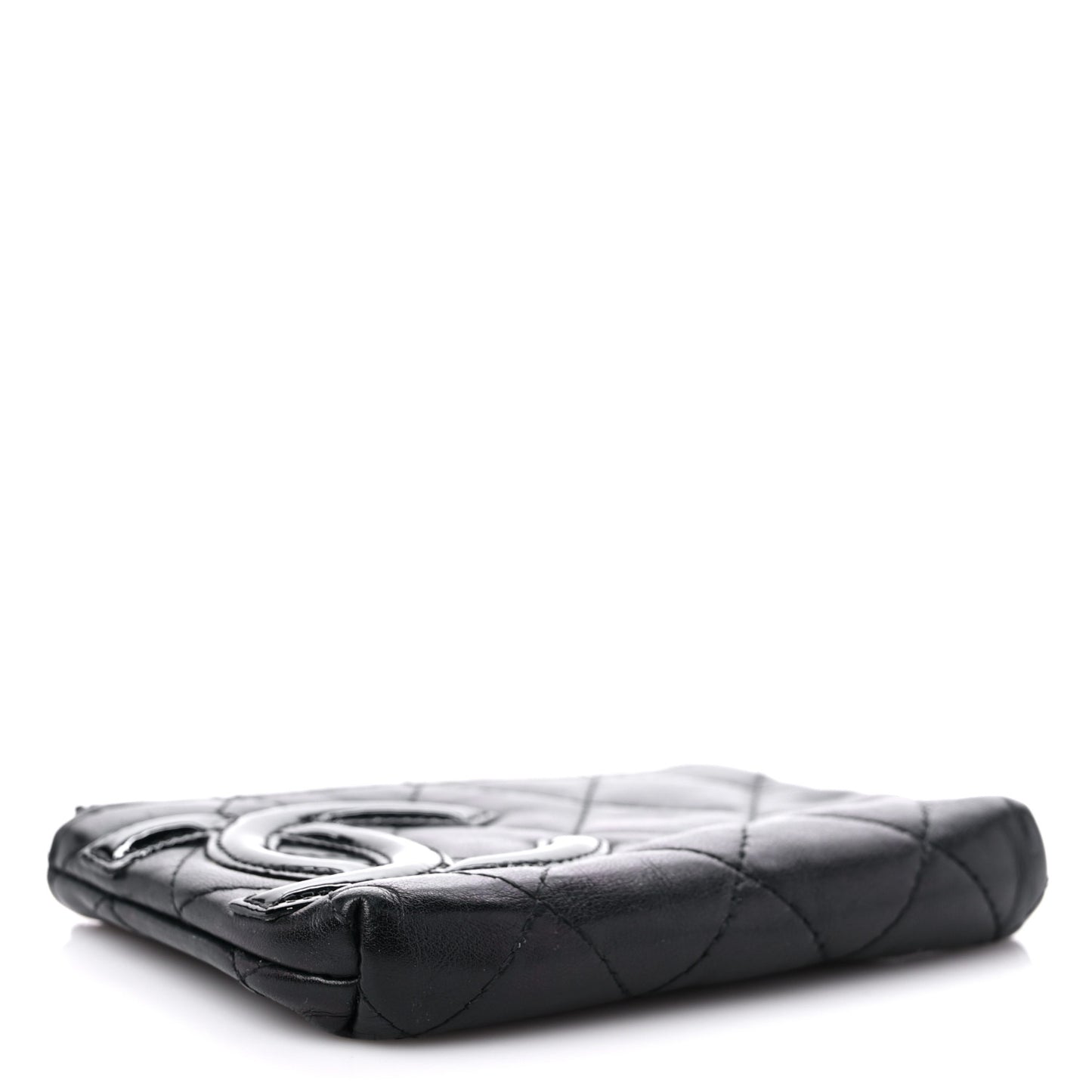 Calfskin Quilted Cambon Key Pouch Black