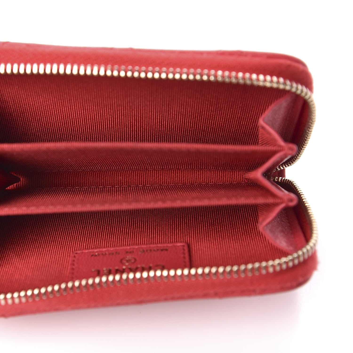 Chanel Lambskin Quilted Zip Around Coin Purse Wallet Dark Pink 5 of 10