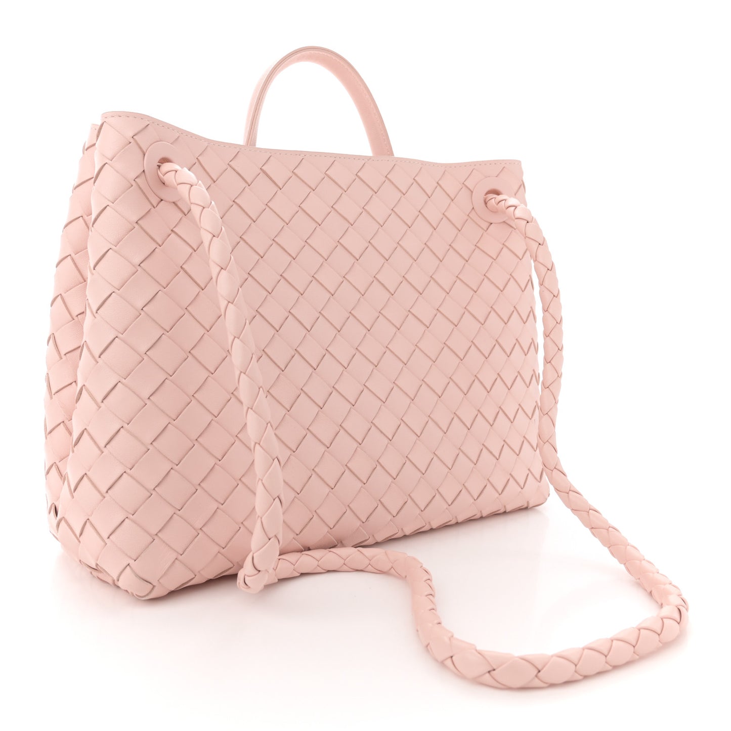 Nappa Intrecciato Medium Andiamo Shoulder Bag Lotus