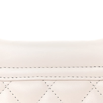 Chanel Shiny Aged Calfskin Quilted Nano Kelly Shopper White 12 of 13