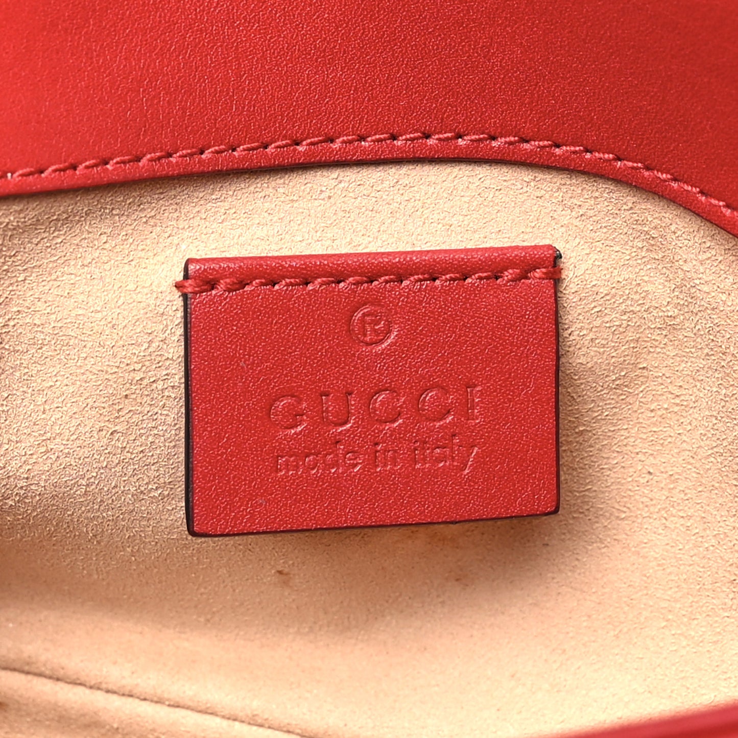 Calfskin Matelasse Super Mini GG Marmont Shoulder Bag Hibiscus Red