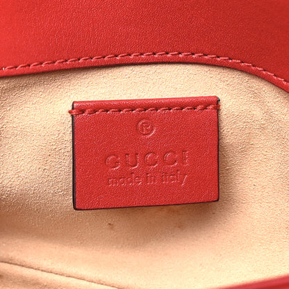 Gucci Calfskin Matelasse Super Mini GG Marmont Shoulder Bag Hibiscus Red 6 of 10