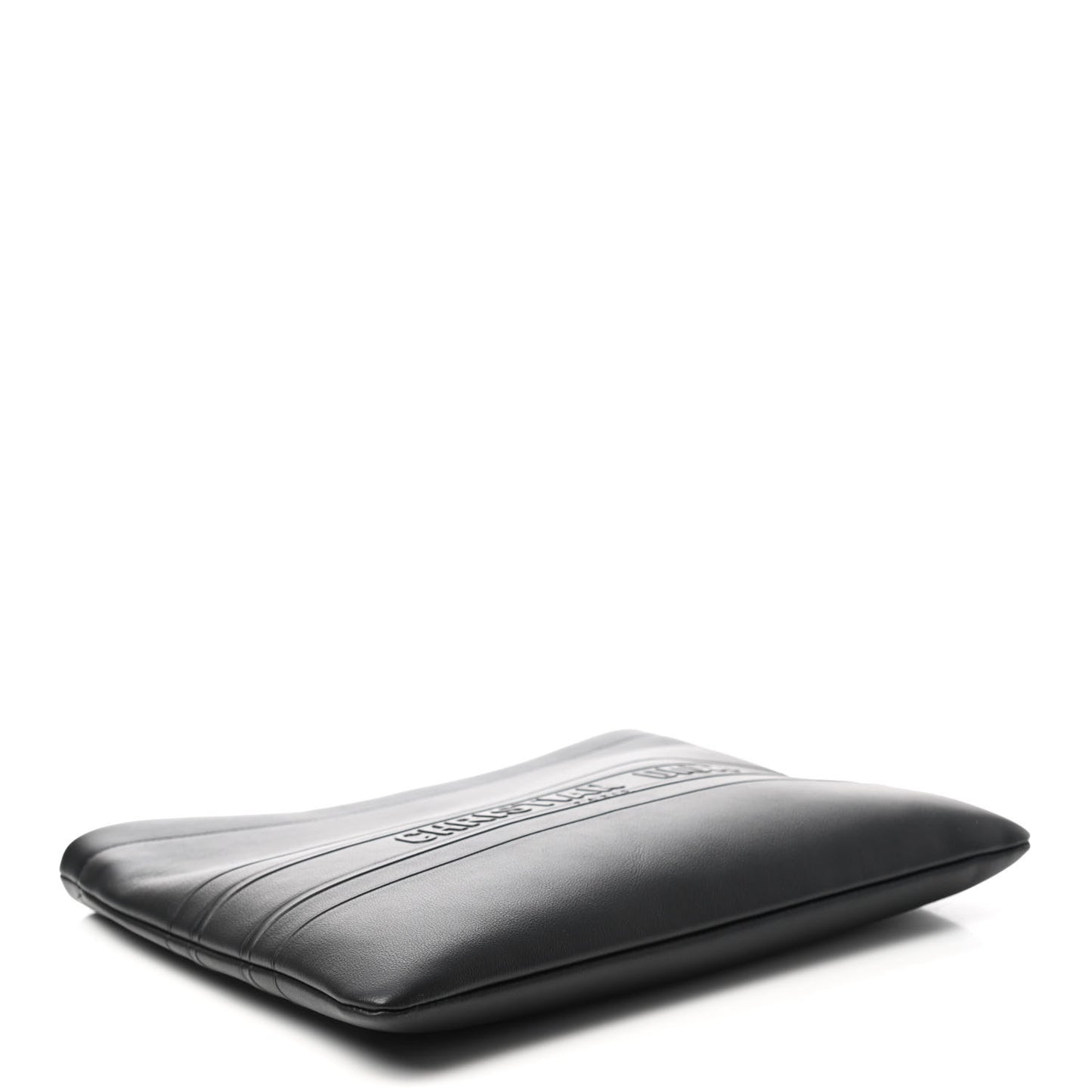 Calfskin Medium Diordouble Zip Pouch Black