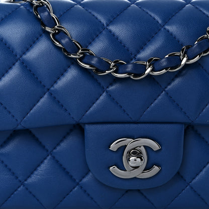 Chanel Lambskin Quilted Mini Rectangular Flap Blue 8 of 12