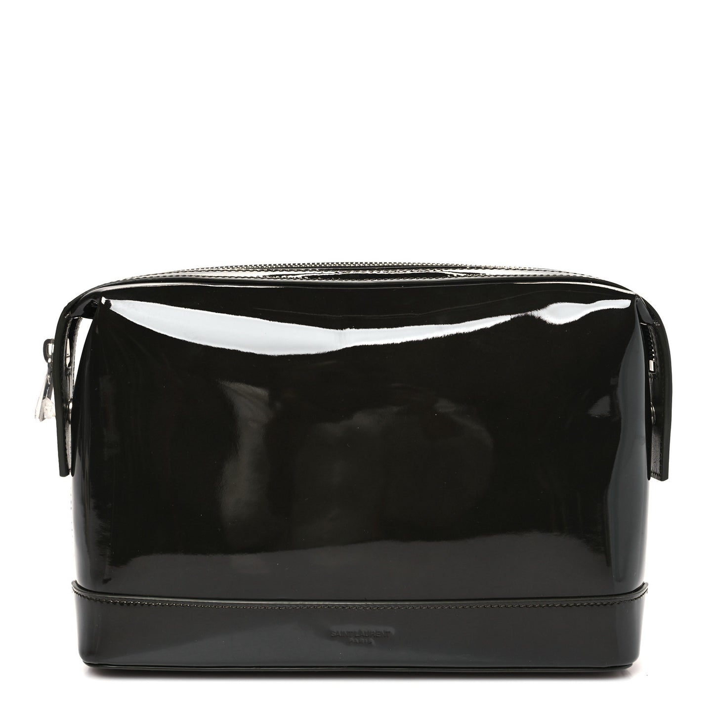 Patent Zip Cosmetic Pouch Dark Vineyard Green