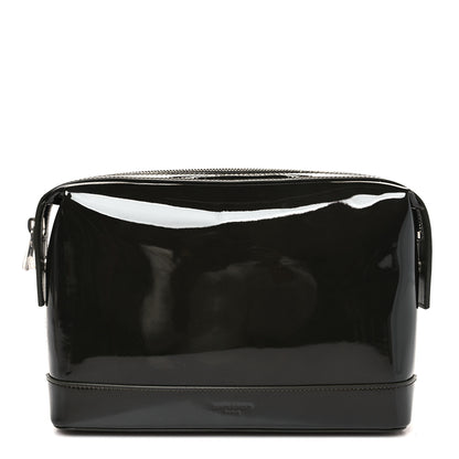Saint Laurent Patent Zip Cosmetic Pouch Dark Vineyard Green 1 of 8
