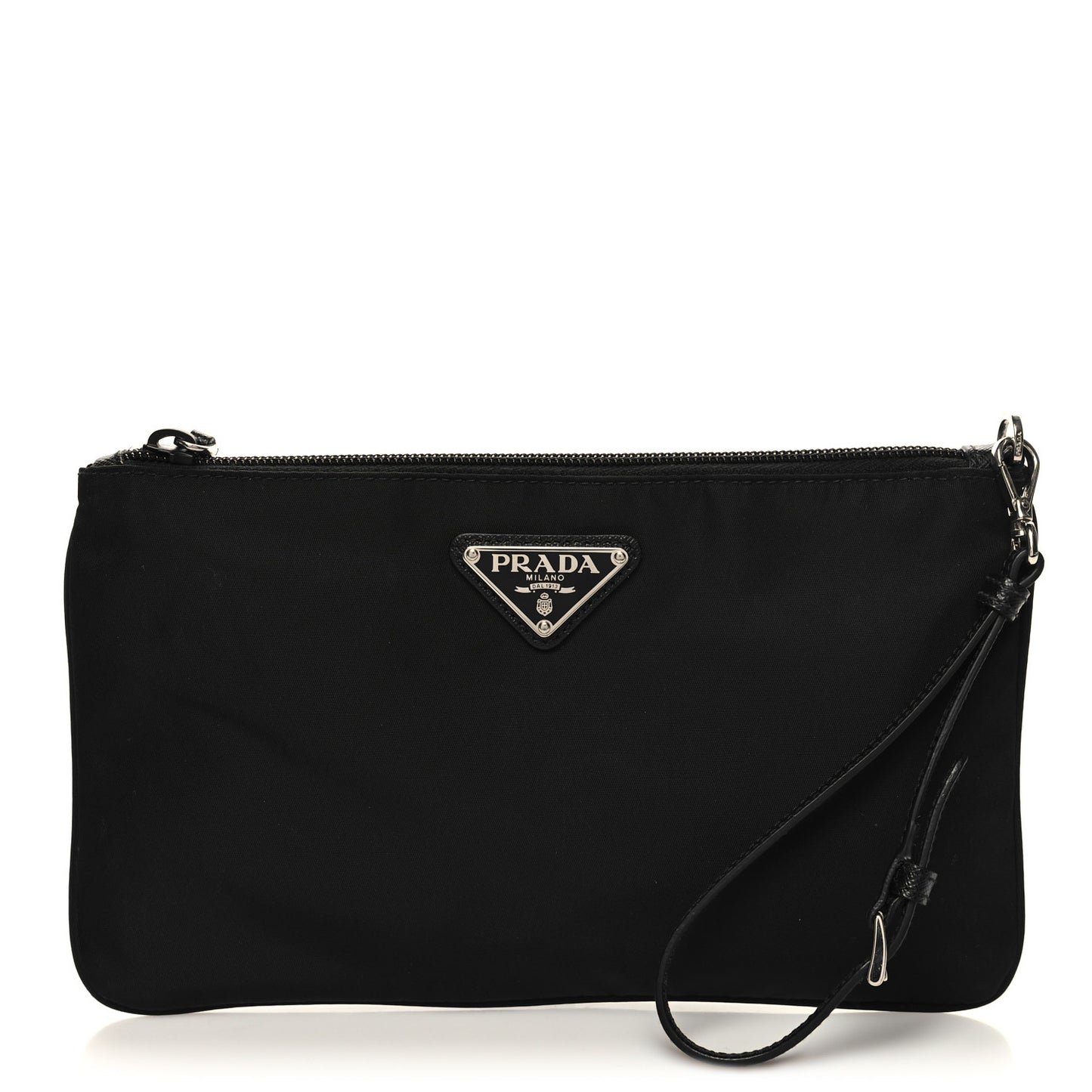 Tessuto Nylon Saffiano Wristlet Black