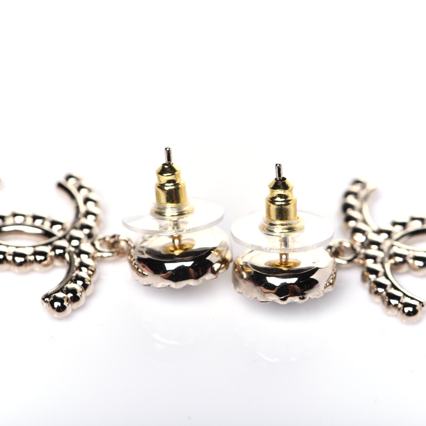 Crystal Pearl Bow-tiful CC Drop Earrings Gold