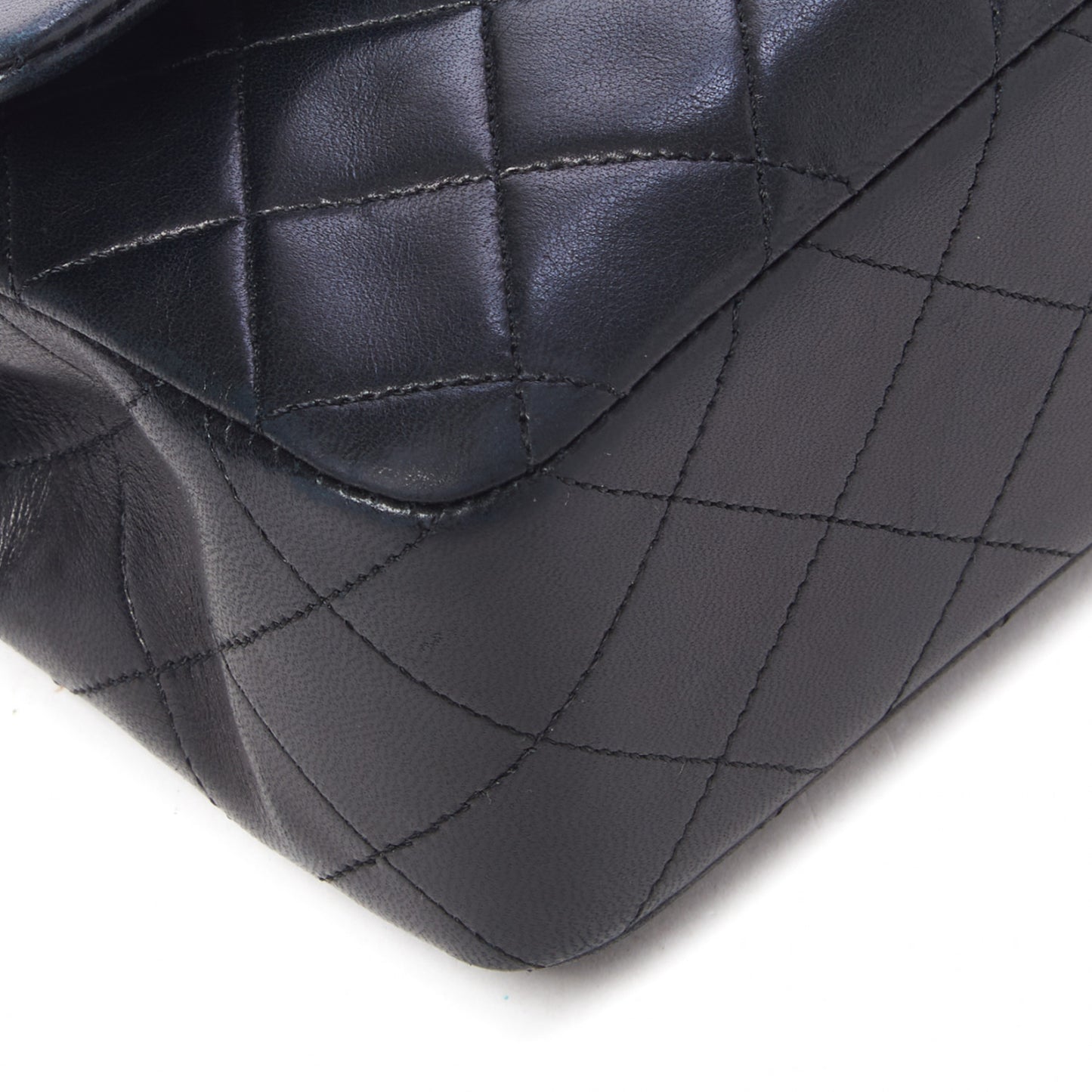 Lambskin Quilted Small Double Flap Black