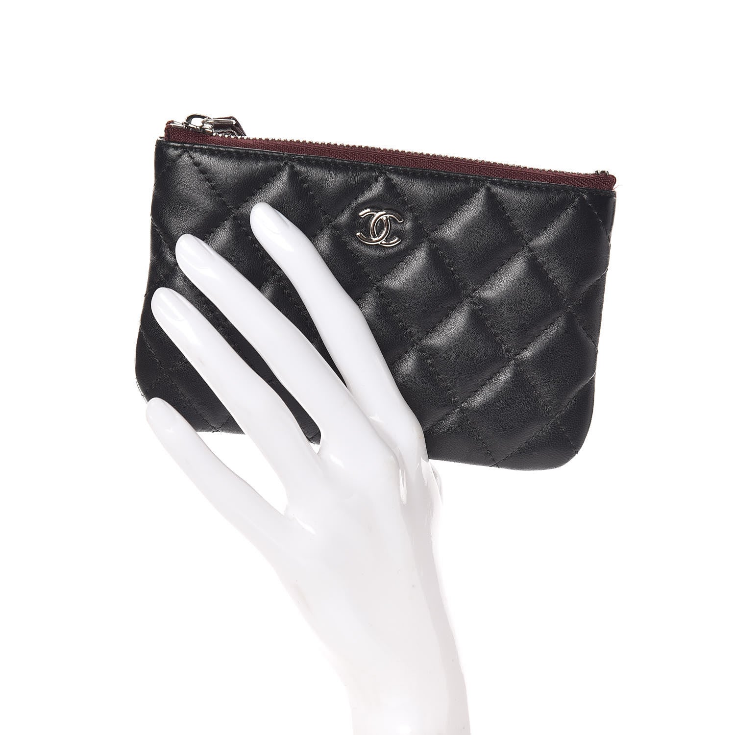 Chanel Lambskin Quilted Small Cosmetic Case Black 2 of 10