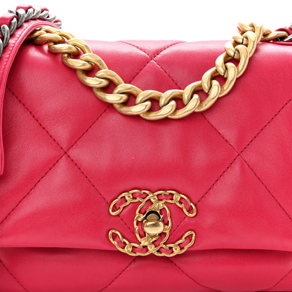 Chanel Lambskin Quilted Medium Chanel 19 Flap Dark Pink 8 of 10