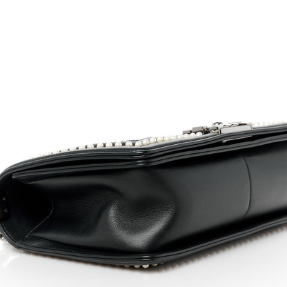 Chanel Calfskin Pearl Tweed Medium Boy Flap Black 9 of 10