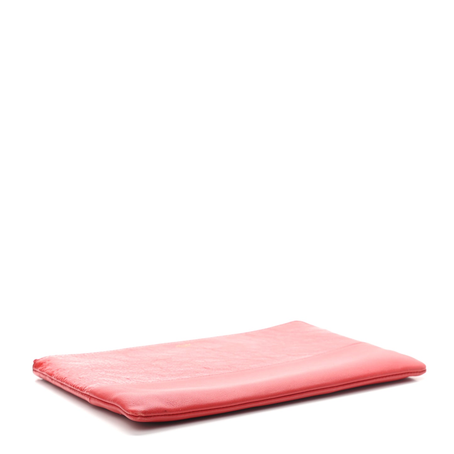 Laminated Lambskin Solo Clutch Pouch Red
