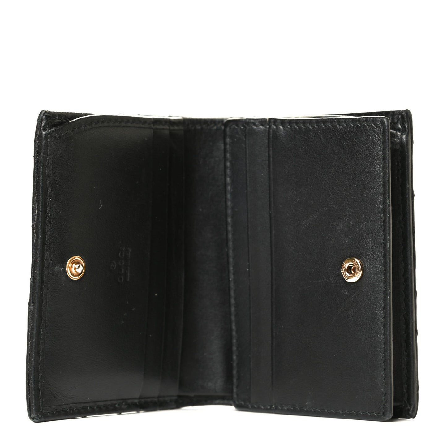 Calfskin Matelasse GG Marmont Card Case Wallet Black