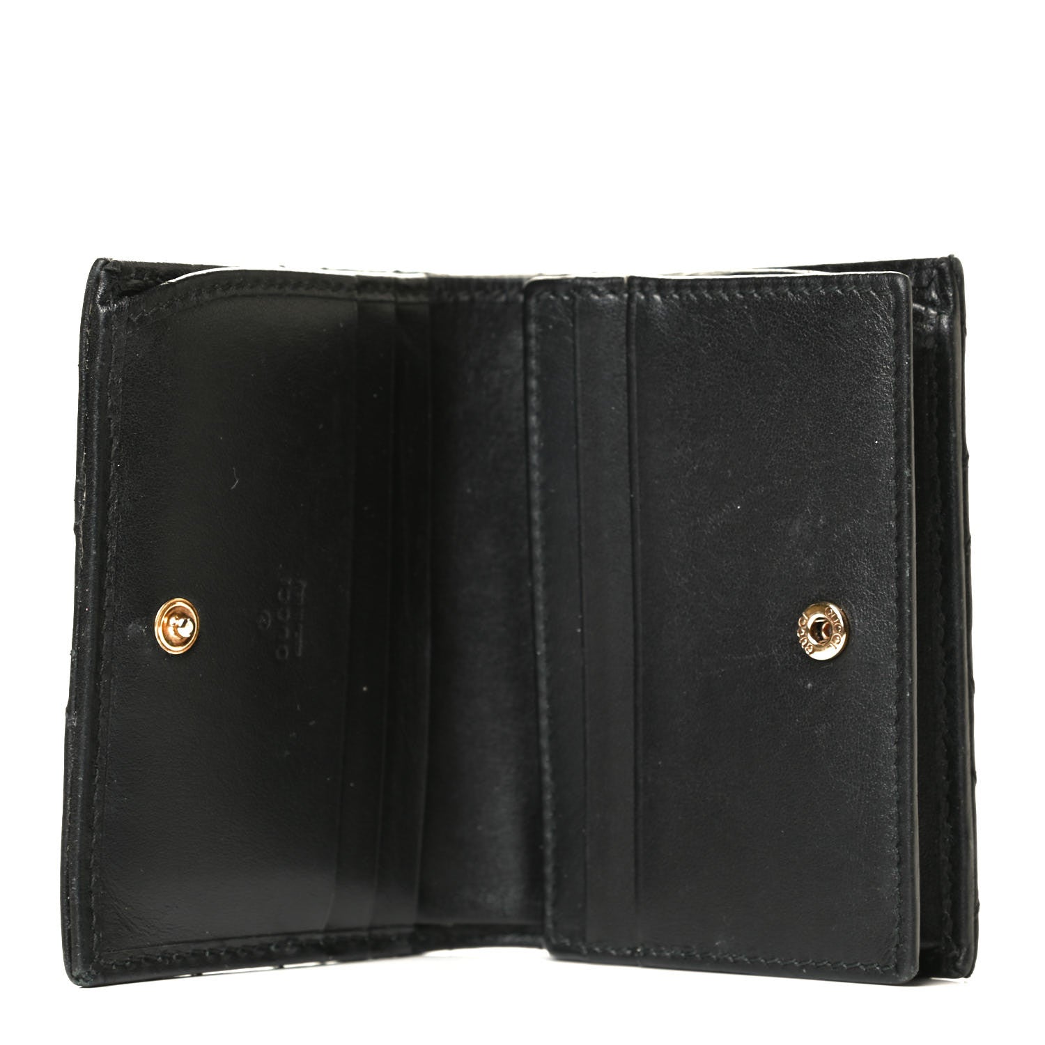 Gucci Calfskin Matelasse GG Marmont Card Case Wallet Black 4 of 9