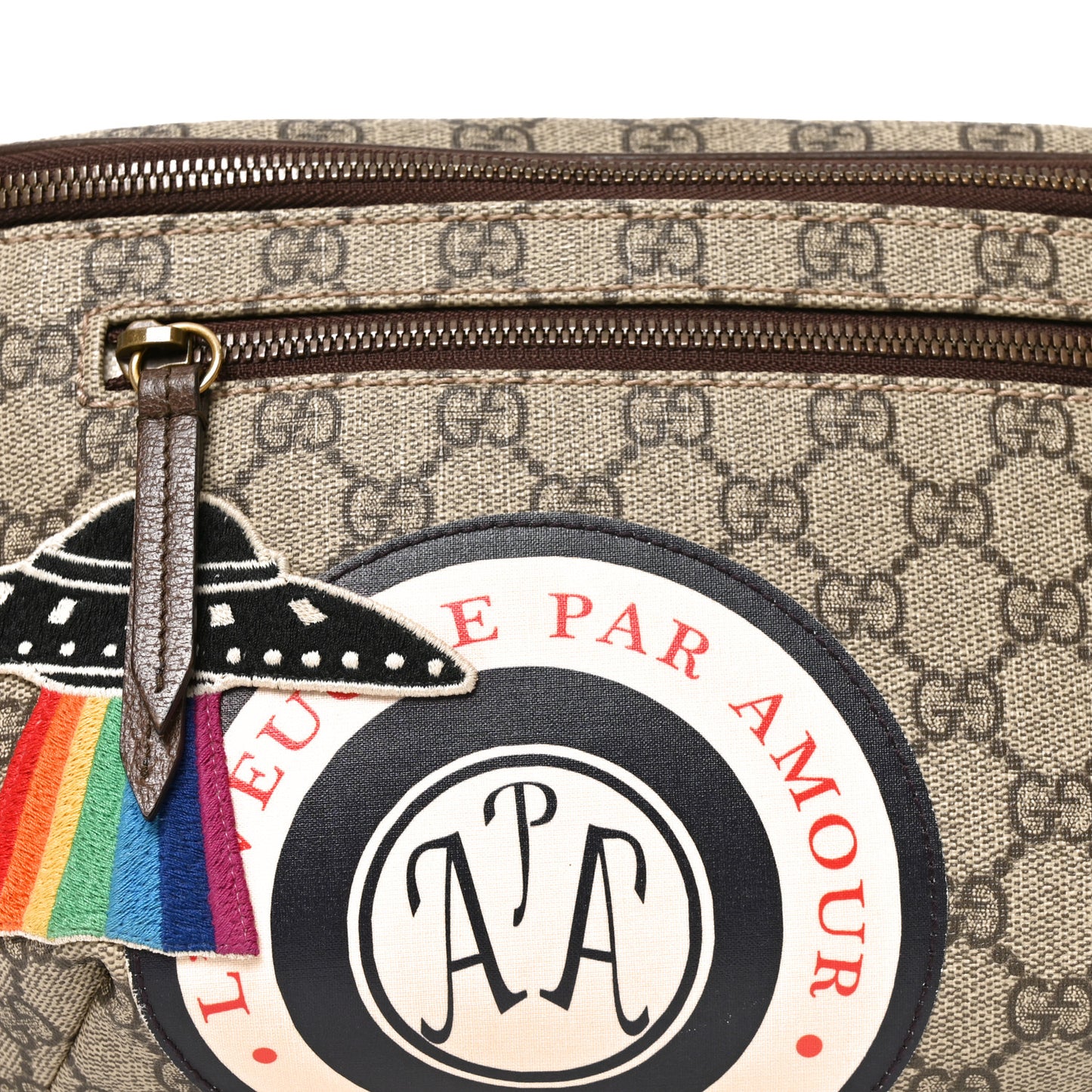 GG Supreme Monogram Courrier Belt Bag Beige New Acero