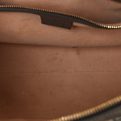 Gucci GG Supreme Monogram Textured Dollar Calfskin Web Medium Ophidia Boston Beige Ebony New Acero 12 of 12
