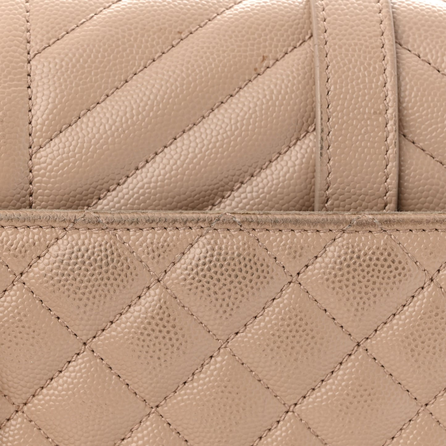 Grain De Poudre Textured Mixed Matelasse Medium Triquilt Monogram Satchel Dark Beige