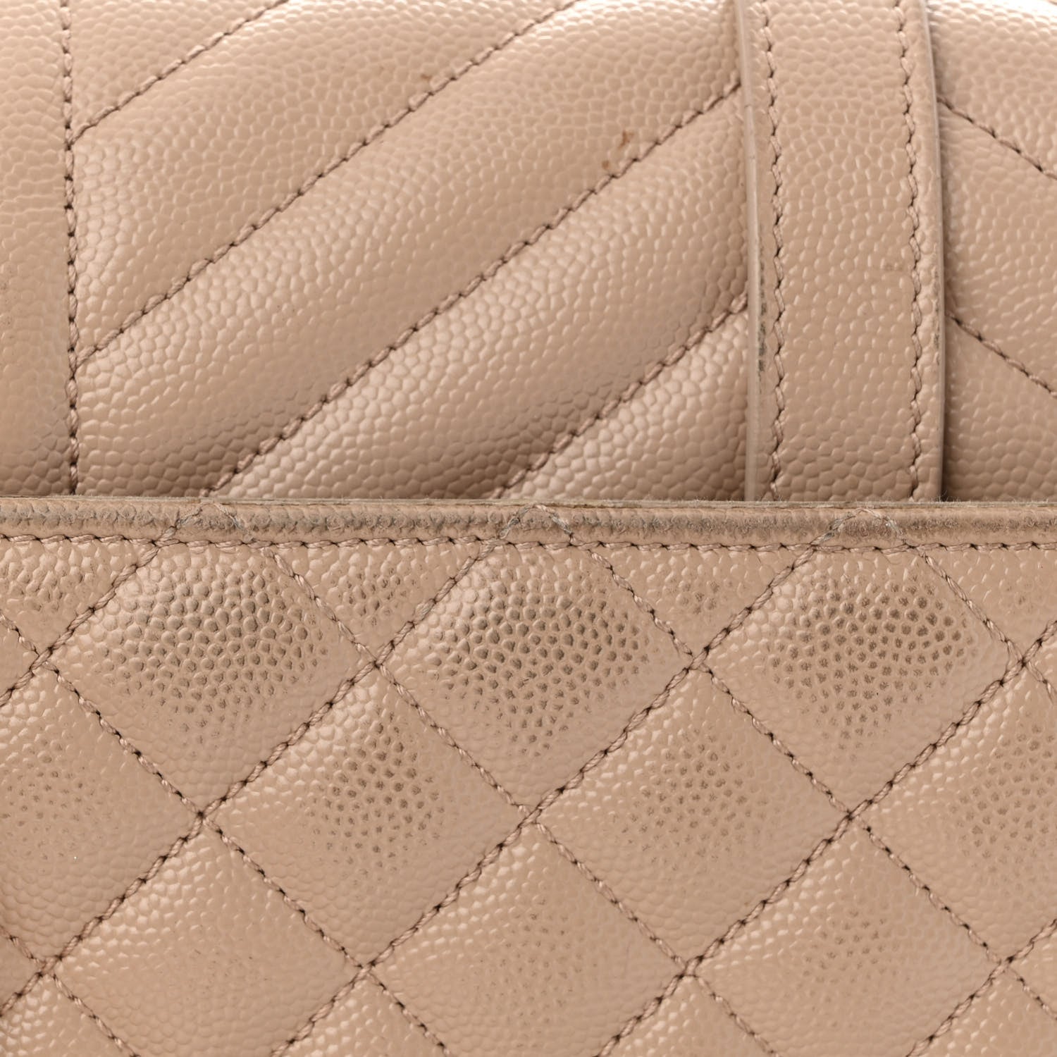 Saint Laurent Grain De Poudre Textured Mixed Matelasse Medium Triquilt Monogram Satchel Dark Beige 12 of 13