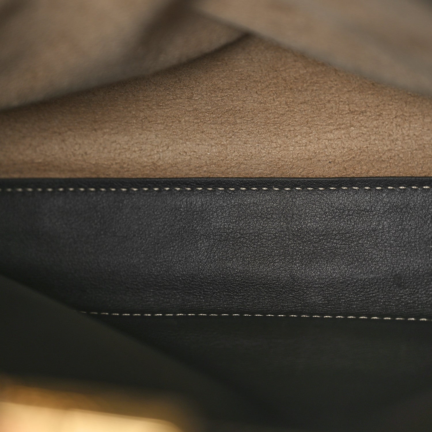 Fendi Vitello Nabuk Seta Pequin Medium Peekaboo Iconic Satchel Tobacco Moro Ebano 5 of 11