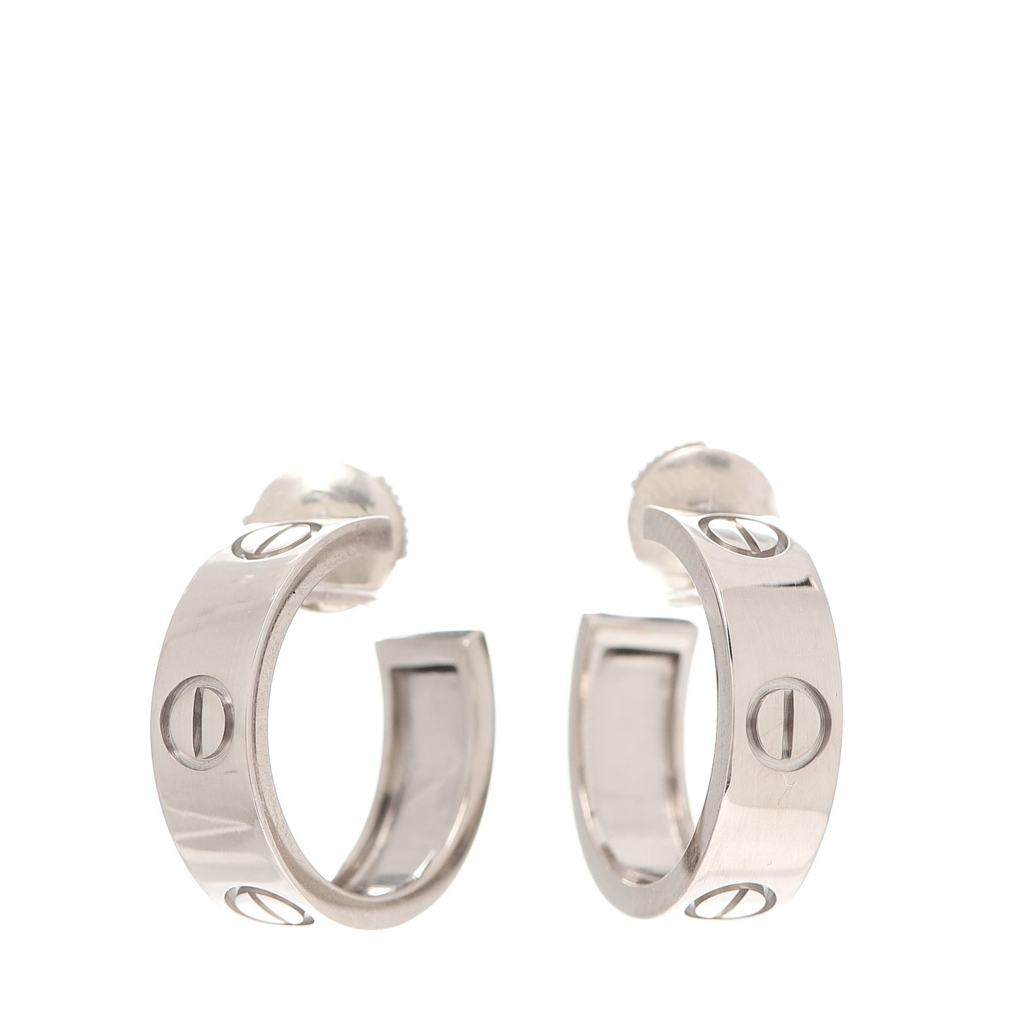 18K White Gold 5.5mm LOVE Hoop Earrings